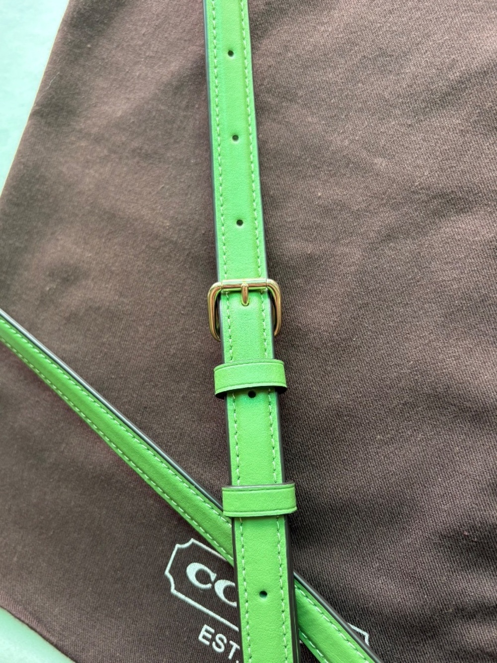 NEW ๐ Coach Apple Green Leather Adjustable Crossbody Replacement Strap - Picture 11 of 15